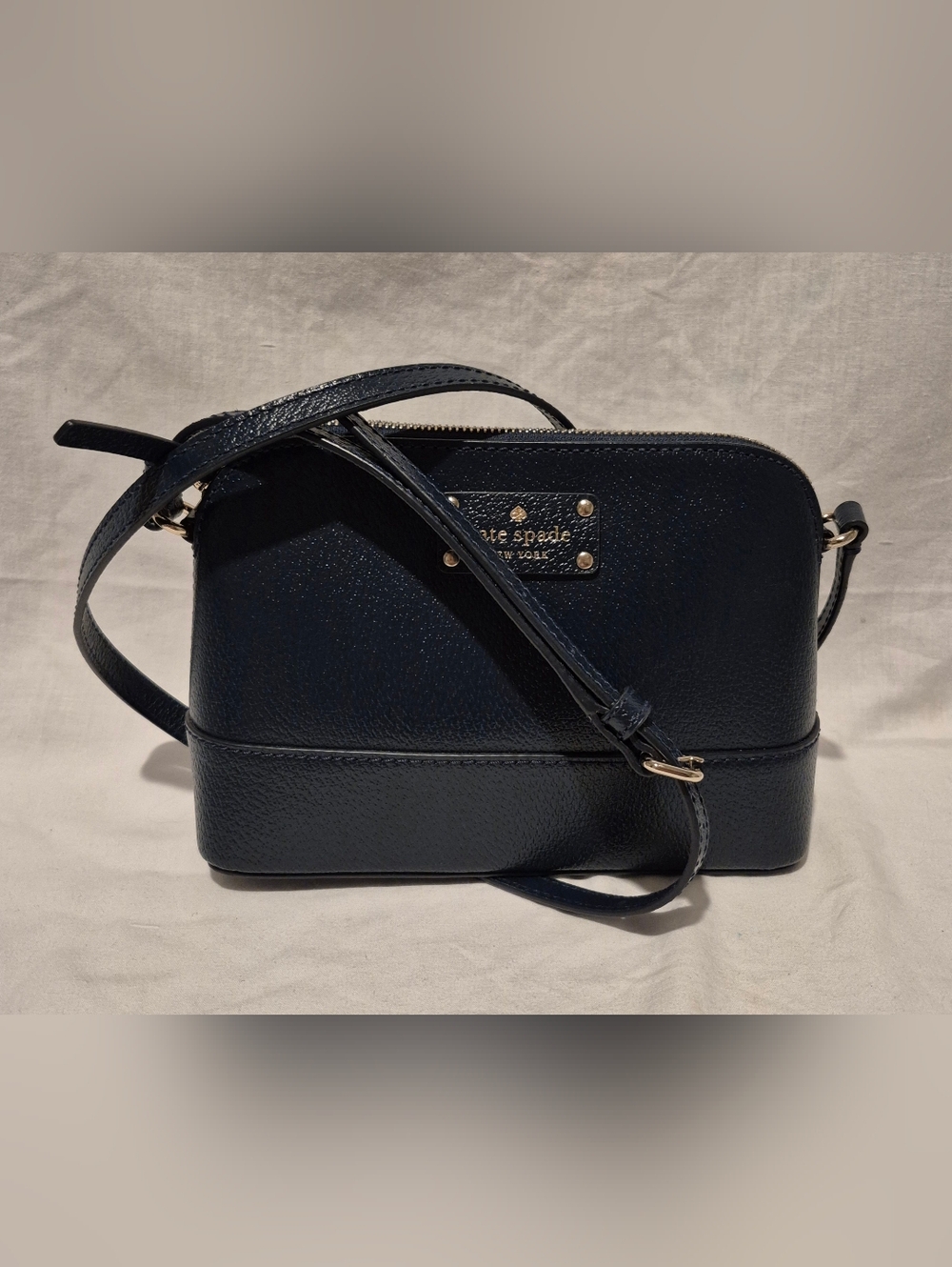 kate spade southport ave hannah leather crossbody bag Navy Blue